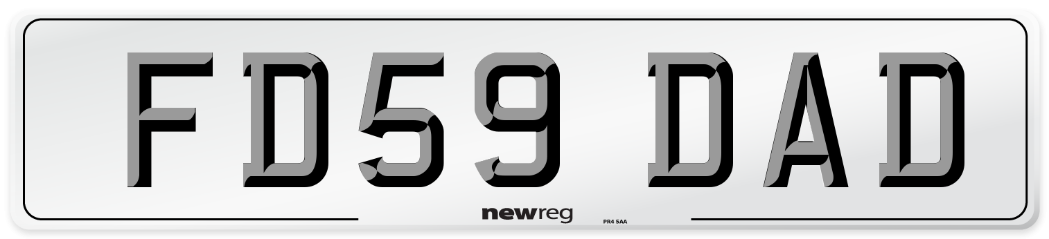 FD59 DAD Number Plate from New Reg